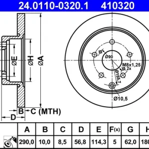 ATE 24.0110-0320.1 - Bremsscheibe Markenware