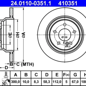 ATE 24.0110-0351.1 - Bremsscheibe Sonderaktion