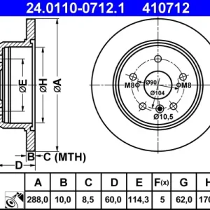 ATE 24.0110-0712.1 - Bremsscheibe Sonderaktion