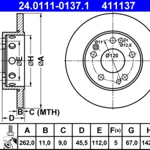 ATE 24.0111-0137.1 - Bremsscheibe Letzte Chance