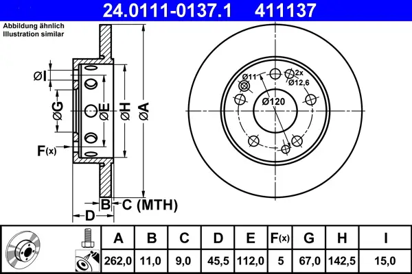 ATE 24.0111-0137.1 - Bremsscheibe Letzte Chance