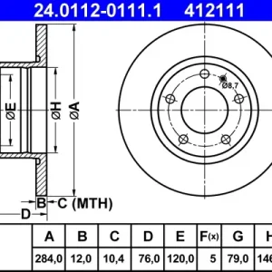 Preisknaller ATE 24.0112-0111.1 - Bremsscheibe