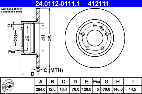 Preisknaller ATE 24.0112-0111.1 - Bremsscheibe