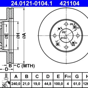 ATE 24.0121-0104.1 - Bremsscheibe Neu Im Sortiment