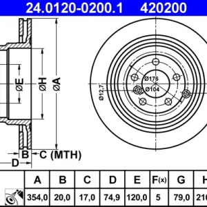 ATE 24.0120-0200.1 - Bremsscheibe Top-Angebot