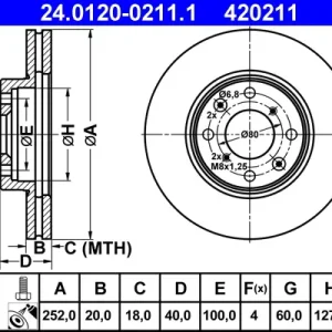 Sale ATE 24.0120-0211.1 - Bremsscheibe