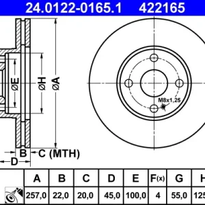 Online Kaufen ATE 24.0122-0165.1 - Bremsscheibe