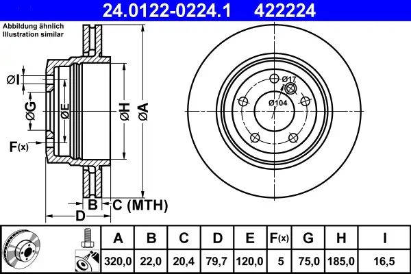 ATE 24.0122-0224.1 - Bremsscheibe Neu