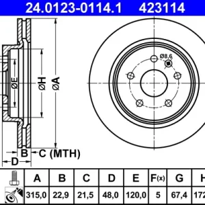 Online Kaufen ATE 24.0123-0114.1 - Bremsscheibe