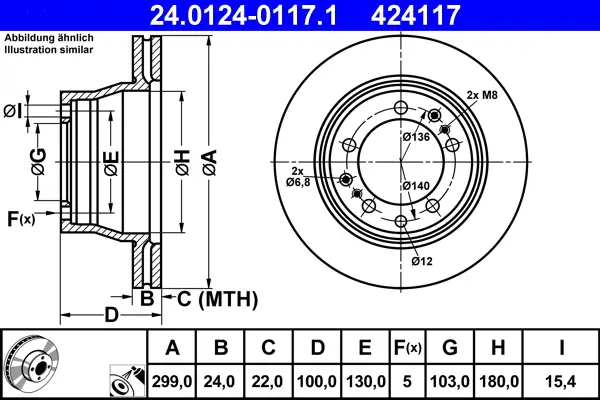 ATE 24.0124-0117.1 - Bremsscheibe Kracherpreis