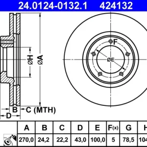 Sonderangebot ATE 24.0124-0132.1 - Bremsscheibe