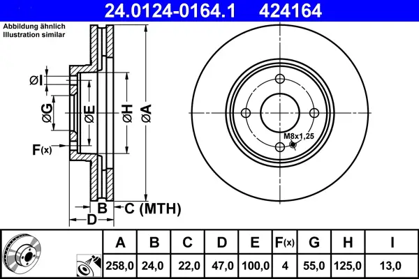 Top-Preis ATE 24.0124-0164.1 - Bremsscheibe