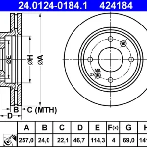 Sofort Bestellen ATE 24.0124-0184.1 - Bremsscheibe