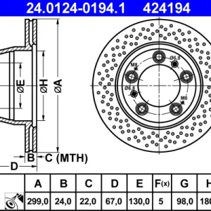 Sofort Bestellen ATE 24.0124-0194.1 - Bremsscheibe