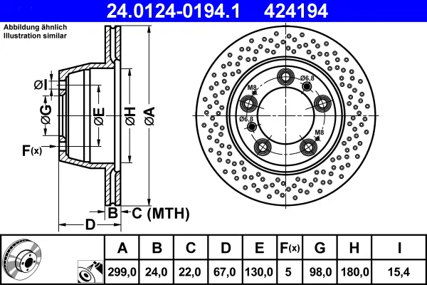 Sofort Bestellen ATE 24.0124-0194.1 - Bremsscheibe