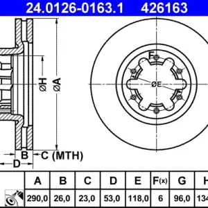 Wochenendangebot ATE 24.0126-0163.1 - Bremsscheibe