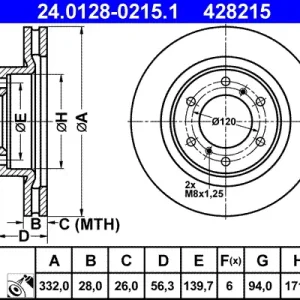 Sofort Bestellen ATE 24.0128-0215.1 - Bremsscheibe
