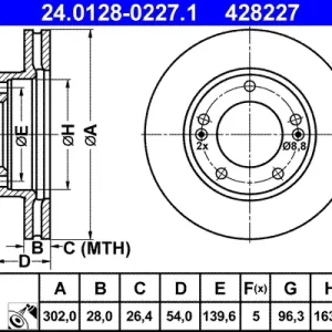 Neue Ware ATE 24.0128-0227.1 - Bremsscheibe