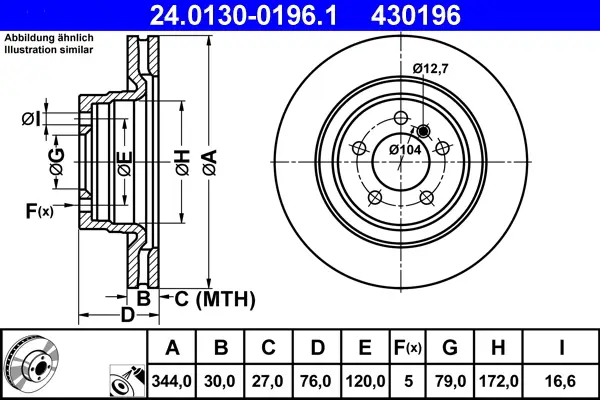 Ausverkauf ATE 24.0130-0196.1 - Bremsscheibe