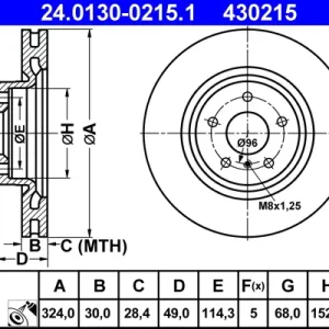 Preisknaller ATE 24.0130-0215.1 - Bremsscheibe