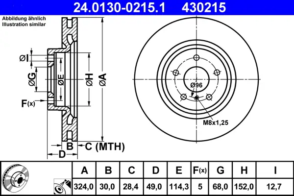 Preisknaller ATE 24.0130-0215.1 - Bremsscheibe