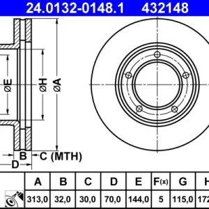 Neuheit ATE 24.0132-0148.1 - Bremsscheibe
