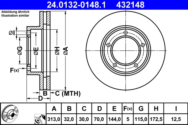 Neuheit ATE 24.0132-0148.1 - Bremsscheibe