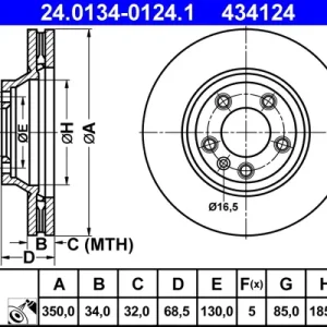 Must-Have ATE 24.0134-0124.1 - Bremsscheibe
