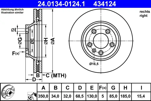 Must-Have ATE 24.0134-0124.1 - Bremsscheibe
