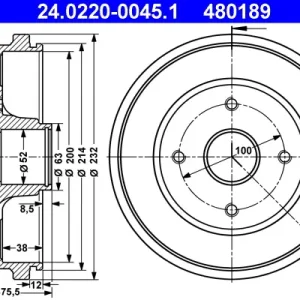 Neue Kollektion ATE 24.0220-0045.1 - Bremstrommel