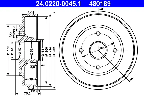 Neue Kollektion ATE 24.0220-0045.1 - Bremstrommel