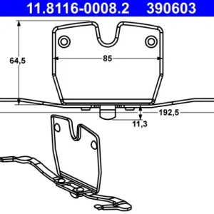 Neue Ware ATE 11.8116-0008.2 - Feder, Bremssattel