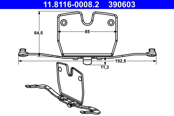 Neue Ware ATE 11.8116-0008.2 - Feder, Bremssattel