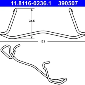 ATE 11.8116-0236.1 - Feder, Bremssattel Rabatt