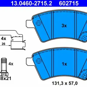 Top-Seller ATE 13.0460-2715.2 - Bremsbelagsatz, Scheibenbremse