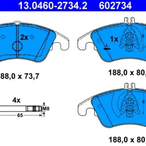 ATE 13.0460-2734.2 - Bremsbelagsatz, Scheibenbremse Markenware