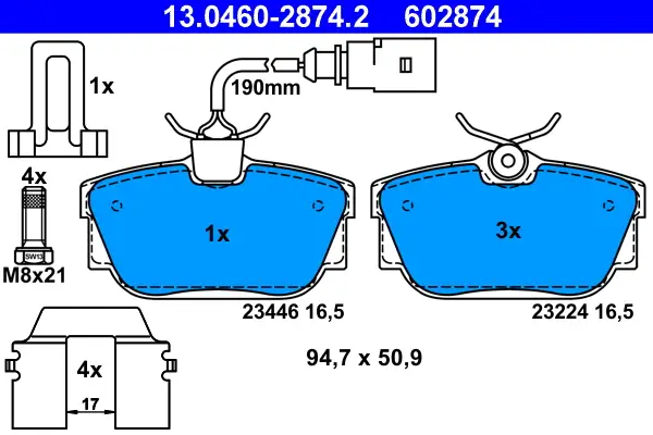 Sonderangebot ATE 13.0460-2874.2 - Bremsbelagsatz, Scheibenbremse