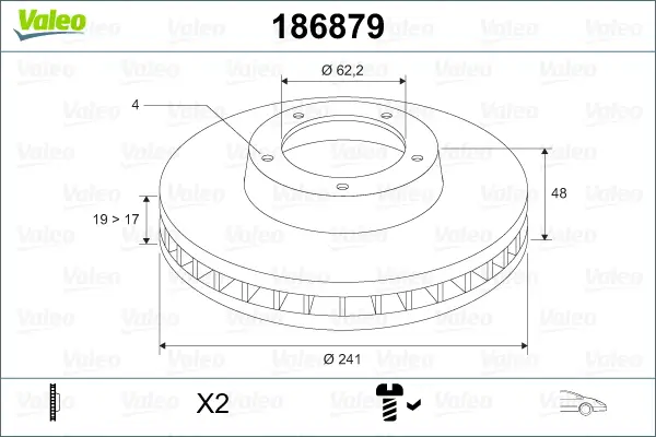 VALEO 186879 - Bremsscheibe Sofort Bestellen
