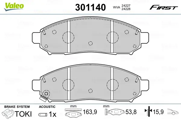 VALEO 301140 - Bremsbelagsatz, Scheibenbremse - FIRST Neue Kollektion