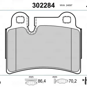 Markenprodukt VALEO 302284 - Bremsbelagsatz, Scheibenbremse - FIRST