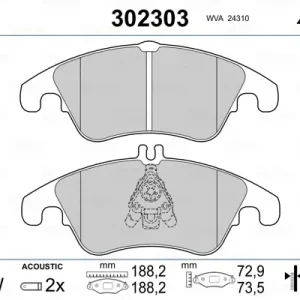 Aktuell VALEO 302303 - Bremsbelagsatz, Scheibenbremse - FIRST