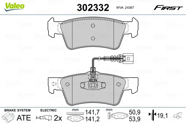 Bestseller VALEO 302332 - Bremsbelagsatz, Scheibenbremse - FIRST