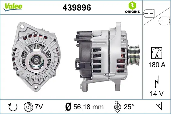 Ausverkauf VALEO 439896 - Generator - VALEO ORIGINS NEW OE TECHNOLOGY