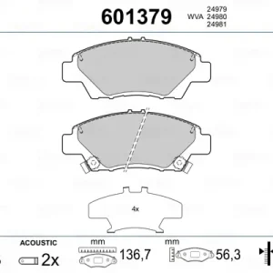 VALEO 601379 - Bremsbelagsatz, Scheibenbremse Begrenztes Angebot