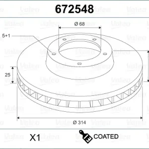 VALEO 672548 - Bremsscheibe - COATED Schnäppchen