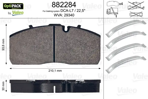 Zertifiziert VALEO 882284 - Bremsbelagsatz, Scheibenbremse - OPTIPACK