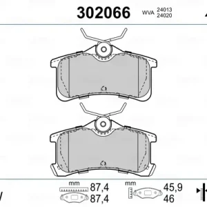 Neue Kollektion VALEO 302066 - Bremsbelagsatz, Scheibenbremse - FIRST
