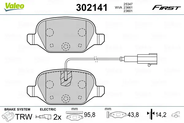 Top-Angebot VALEO 302141 - Bremsbelagsatz, Scheibenbremse - FIRST