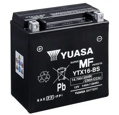 YUASA YTX16-BS - Starterbatterie - Maintenance Free 15Ah 230 A 12 V Versand Am Gleichen Tag