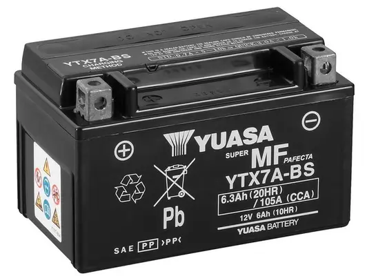 Kracherpreis YUASA YTX7A-BS - Starterbatterie - Maintenance Free 6Ah 105 A 12 V